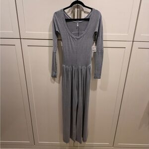 Free People Gray Long Sleeve Jumpsuit